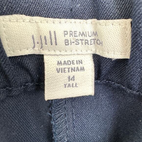J. Jill Womens Premium Bi Stretch Pants Size 14 Tall Minimal Neutral Office Blue - Picture 2 of 7